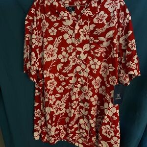 George Red and White Floral Shirt